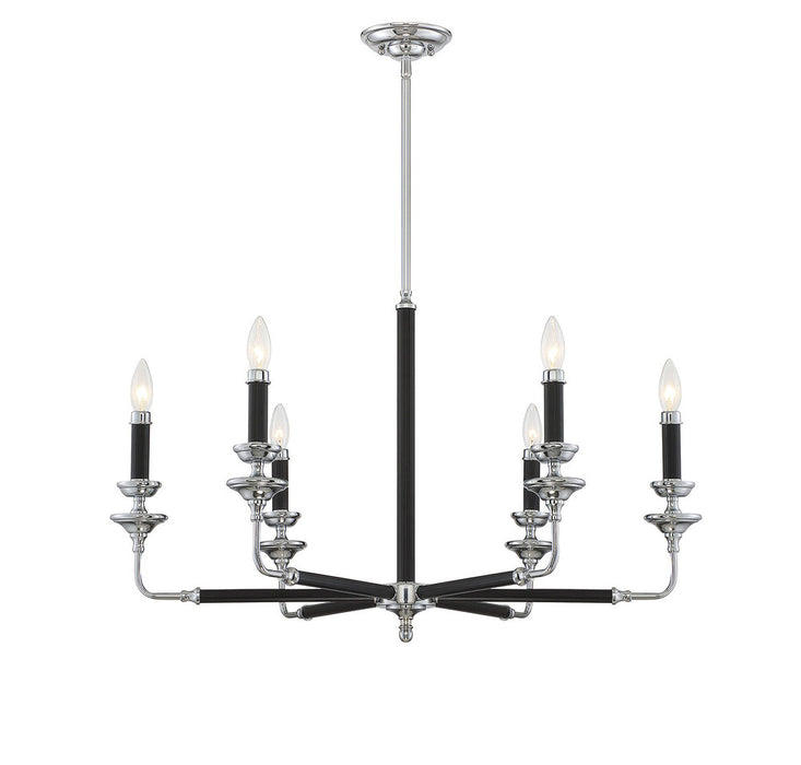 Davidson Black & Chrome 6 Light Chandelier