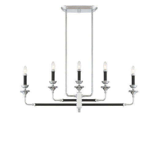 Davidson Black & Chrome 5 Light Linear Chandelier