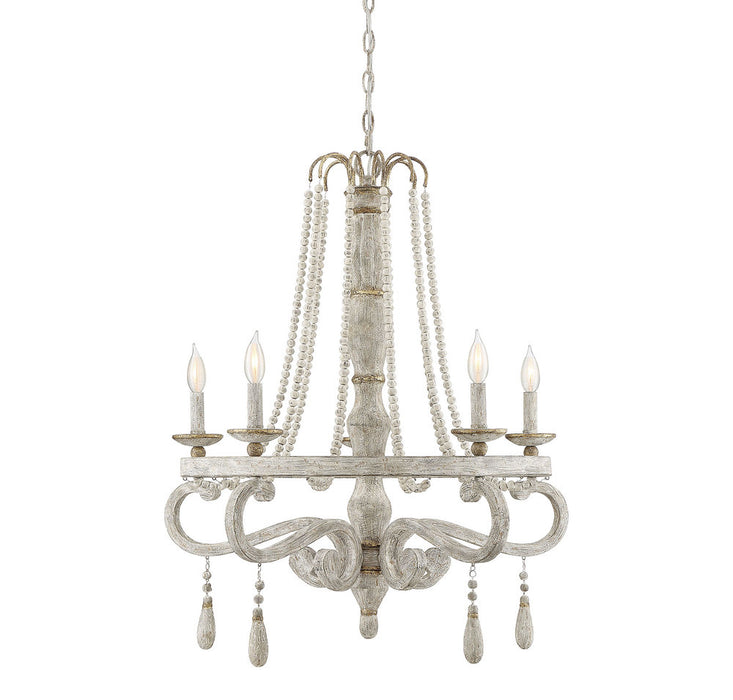 Helena Provence with Gold Accents 5 Light Chandelier