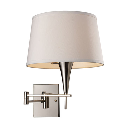 Swingarms 1-Light Swingarm Wall Lamp in Polished Chrome with Shade