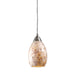 Capri 1-Light Mini Pendant in Satin Nickel with Capiz Shell Glass