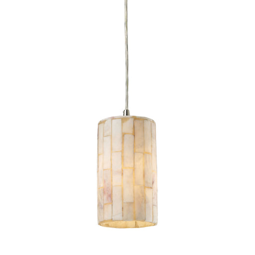 Coletta 1-Light Mini Pendant in Satin Nickel with Genuine Stone Shade - Includes LED Bulb