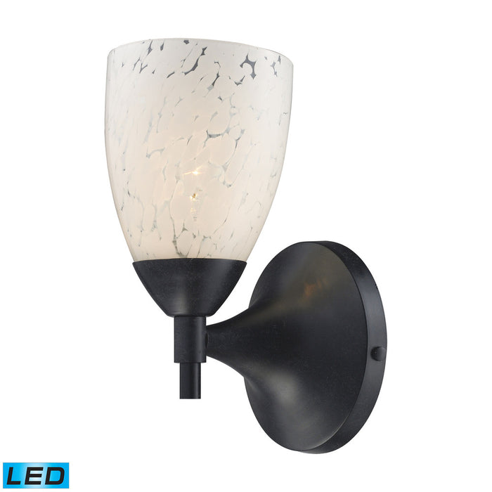 Celina 1-Light Wall Lamp in Dark Rust with Snow White Glass - Includes LED Bulb