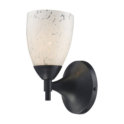 Celina 1-Light Wall Lamp in Dark Rust with Snow White Glass