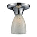 Celina 1-Light Semi Flush in Chrome with Snow White Glass