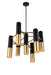 7 Light Down Chandelier with Matte Black & Satin Gold finish