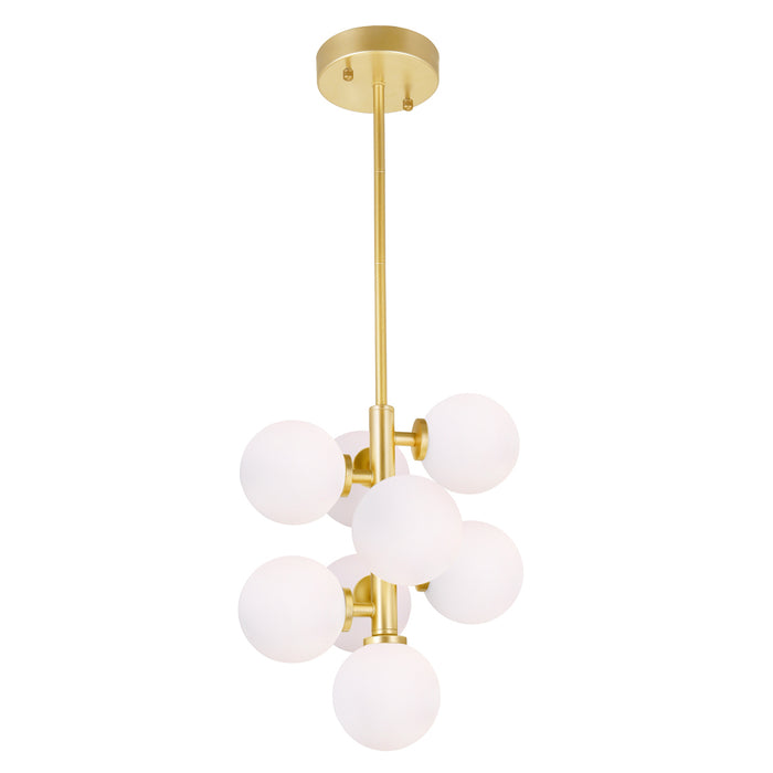 8 Light Pendant with Satin Gold finish