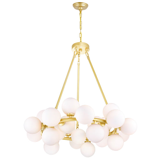 25 Light Chandelier with Satin Gold finish