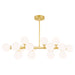 16 Light Chandelier with Satin Gold finish