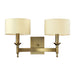 Pembroke 2-Light Wall Lamp in Antique Brass with Tan Fabric Shades