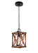 1 Light Pendant with Wood Grain Brown Finish