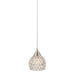 Kersey 1-Light Mini Pendant in Satin Nickel with Clear Crystal