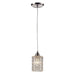 Kersey 1-Light Mini Pendant in Satin Nickel with Clear Crystal