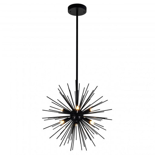 6 Light Chandelier with Black Finish