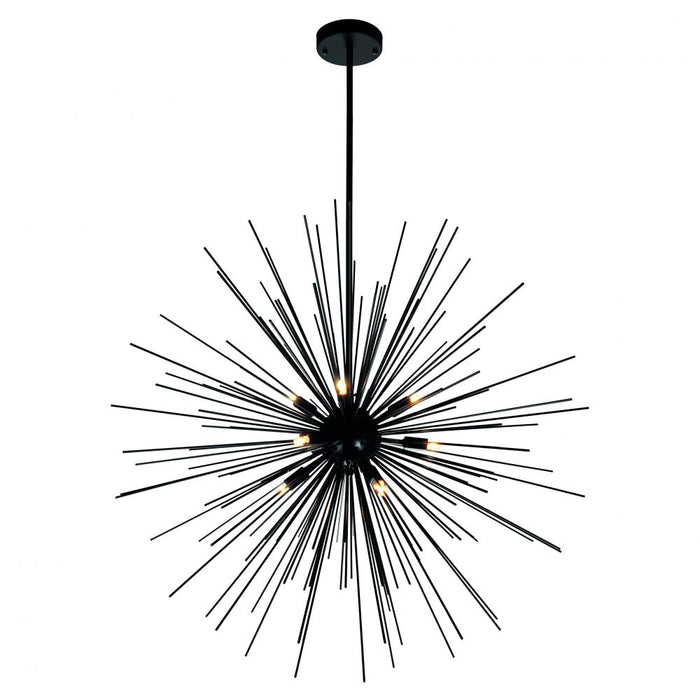 9 Light Chandelier with Black Finish