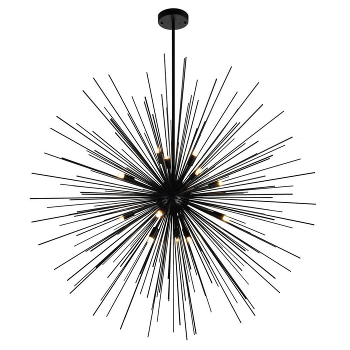 14 Light Chandelier with Black Finish