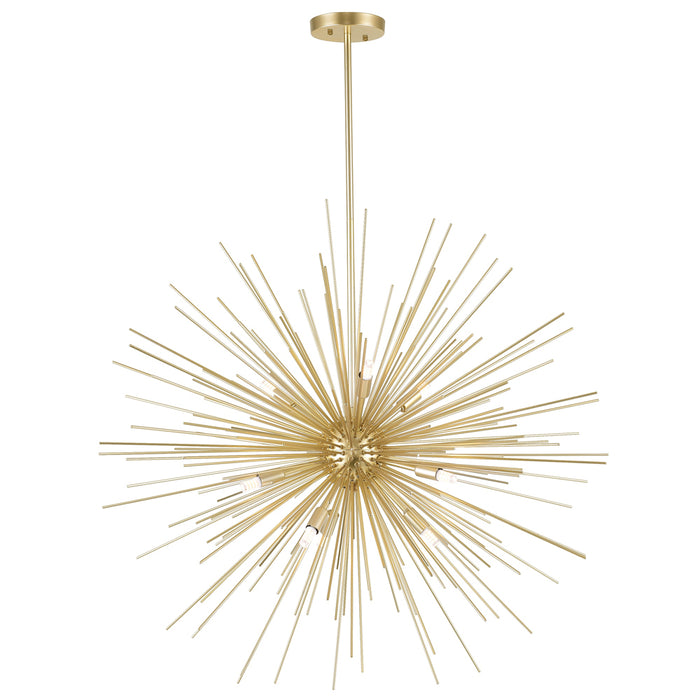 9 Light Chandelier with Gold Leaf Finish