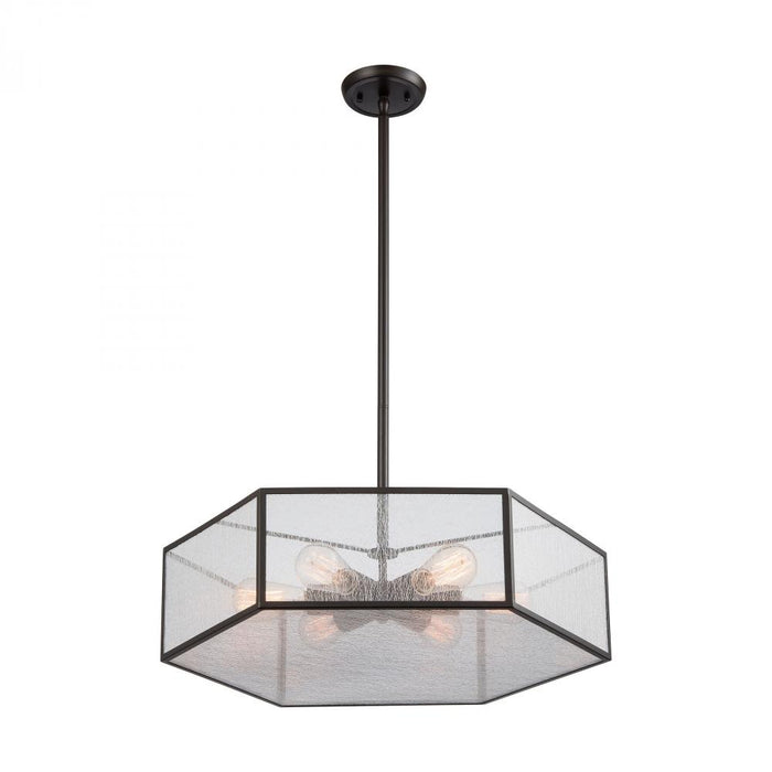 Spencer 6-Light Chandelier in Oil Rubbed Bronze with Translucent Organza PVC Shade