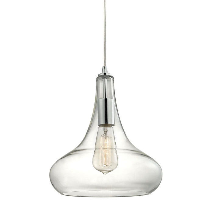 Orbital 1-Light Mini Pendant in Polished Chrome with Clear Glass