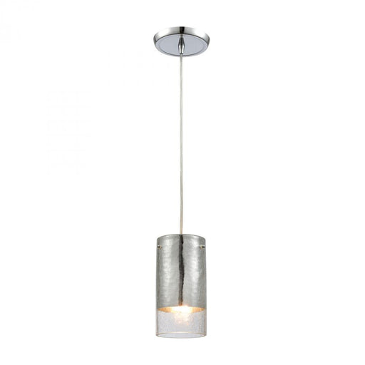 Tallula 1-Light Mini Pendant in Chrome with Chrome-plated and Clear Crackle Glass