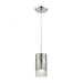 Tallula 1-Light Mini Pendant in Chrome with Chrome-plated and Clear Crackle Glass