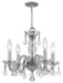 Traditional Crystal 4 Light Clear Italian Crystal Polished Chrome Mini Chandelier