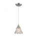 Walton 1-Light Mini Pendant in Satin Nickel with Clear Pressed Glass