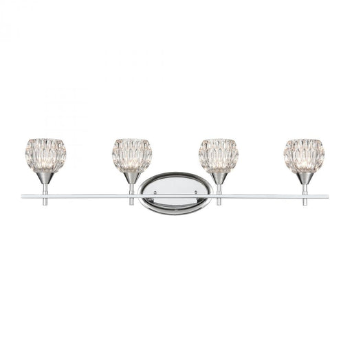 Kersey 4-Light Vanity Light in Polished Chrome with Clear Crystal