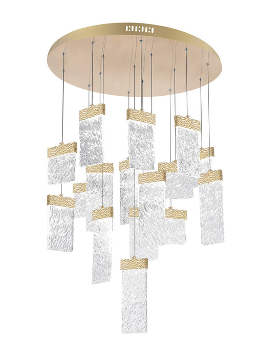 LED Chandelier with Gold Leaf Finish