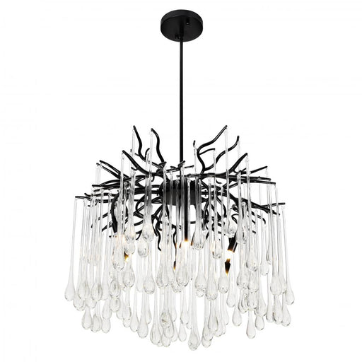 6 Light Chandelier with Black Finish