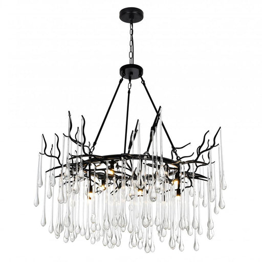 12 Light Chandelier with Black Finish