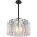 Cubic Glass 3-Light Chandelier in Oil Rubbed Bronze with Clear Glass Square Tubes