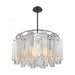 Cubic Glass 6-Light Chandelier in Oil Rubbed Bronze with Clear Glass Square Tubes