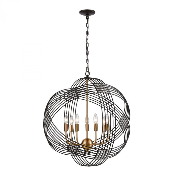 Concentric 7-Light Chandelier in Oil Rubbed Bronze with Clear Crystal Beads