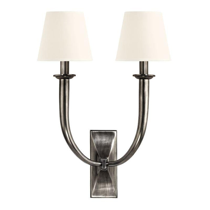 2 LIGHT WALL SCONCE w/WHITE SHADE