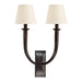 2 LIGHT WALL SCONCE w/WHITE SHADE