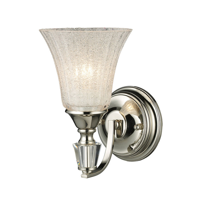 Lincoln Square 1-Light Wall Lamp in Polished Nickel with Clear Crystal