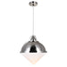 1 Light Down Pendant with Polished Nickel Finish