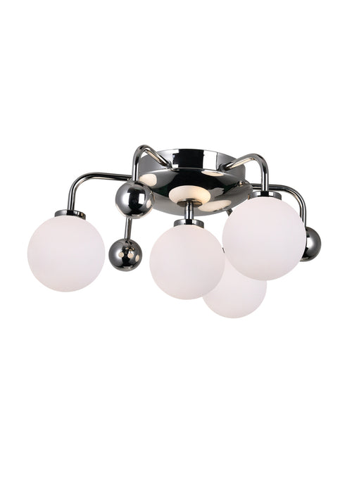 4 Light Flush Mount with Polished Nickel Finish