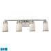 Bryant 4-Light Vanity Lamp in Satin Nickel with Opal White Glass - Includes LED Bulbs