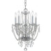 Traditional Crystal 5 Light Hand Cut Crystal Polished Chrome Mini Chandelier