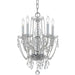 Traditional Crystal 5 Light Swarovski Strass Crystal Polished Chrome Mini Chandelier