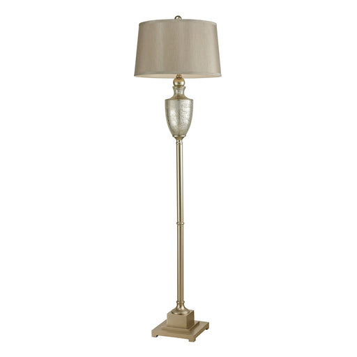 Elmira Floor Lamp in Antique Mercury Glass with Silver Accents