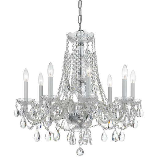 Traditional Crystal 8 Light Spectra Crystal Polished Chrome Chandelier