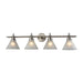 Pemberton 4-Light Vanity Lamp in Brushed Nickel with White Marbleized Glass