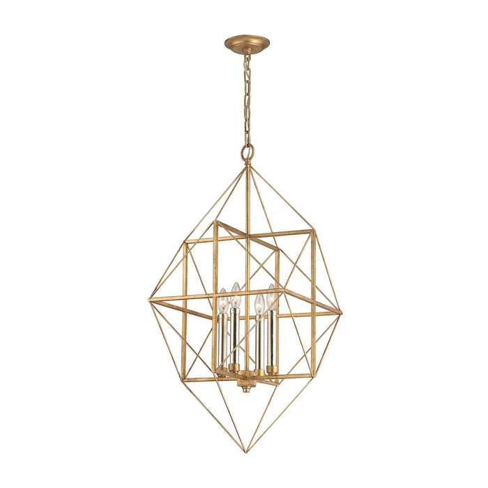 Connexions 4-Light Chandelier in Antique Gold and Silver Leaf