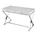 Super White Glass 2-Drawer Desk