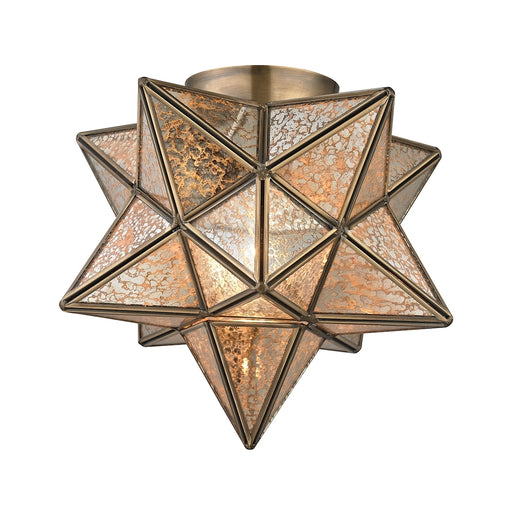 Moravian Star 1-Light Flush Mount in Gold