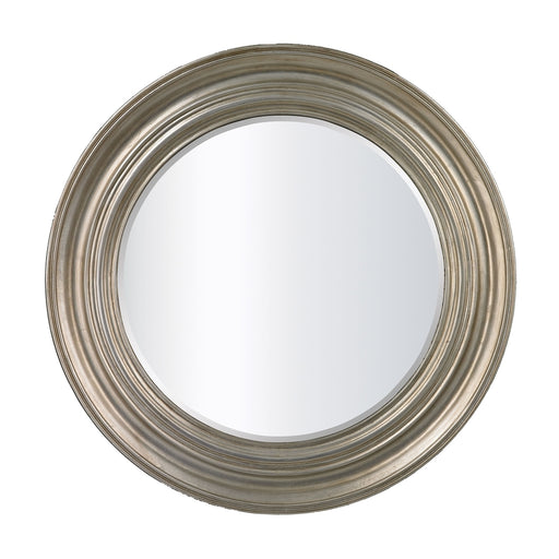 Round Mirror in Antique Silver Leaf