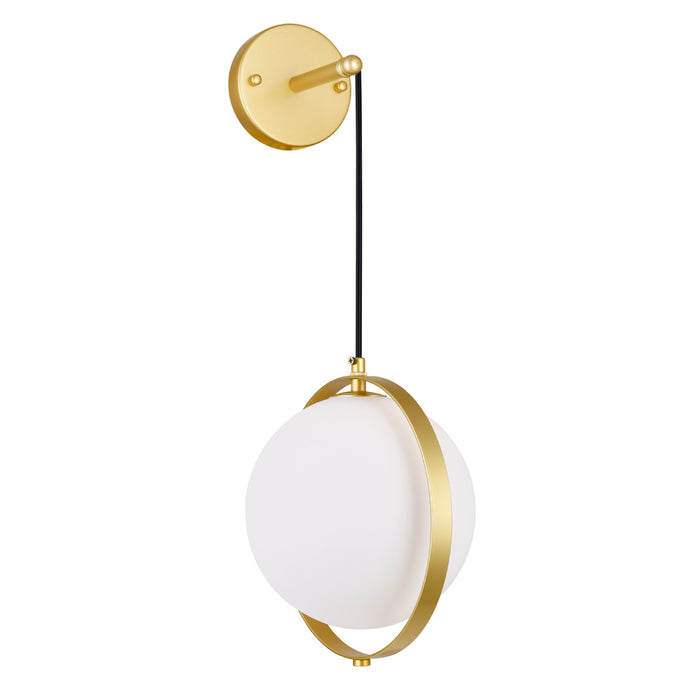 1 Light Wall Light with Brass Finish